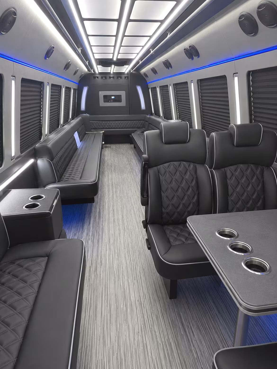 irving 25 passenger party bus inside