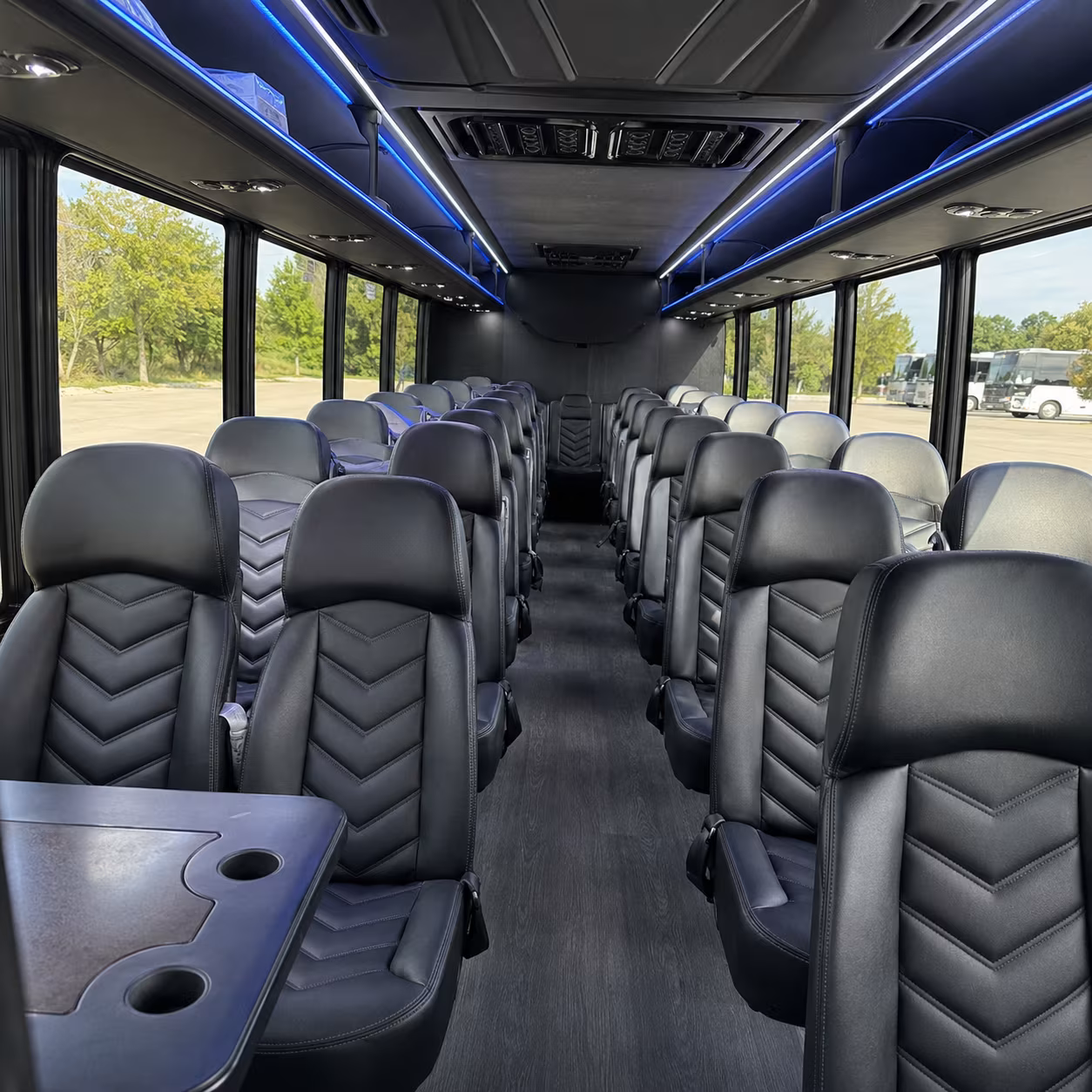 irving 28 passenger minibus inside