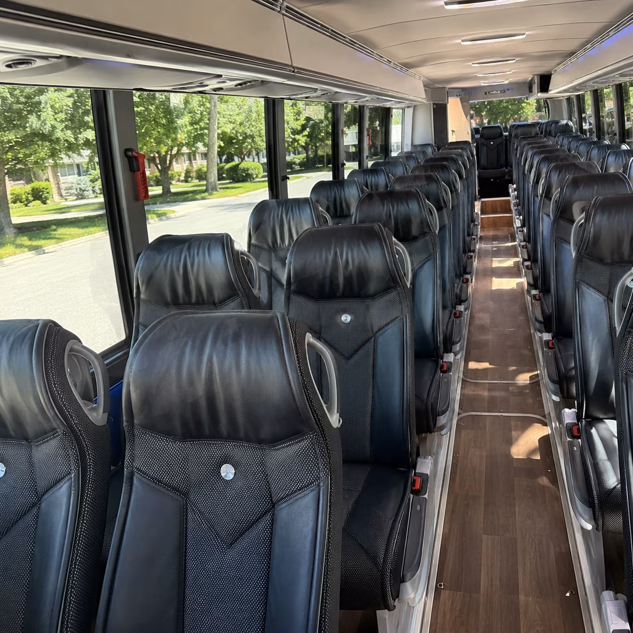 irving 40 passenger charter bus inside