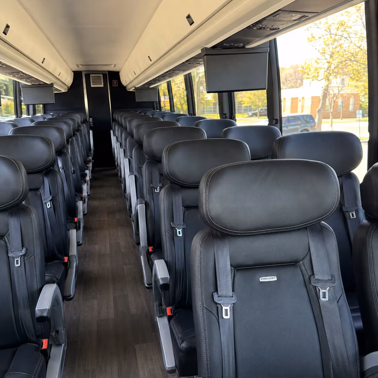 irving 45 passenger charter bus inside