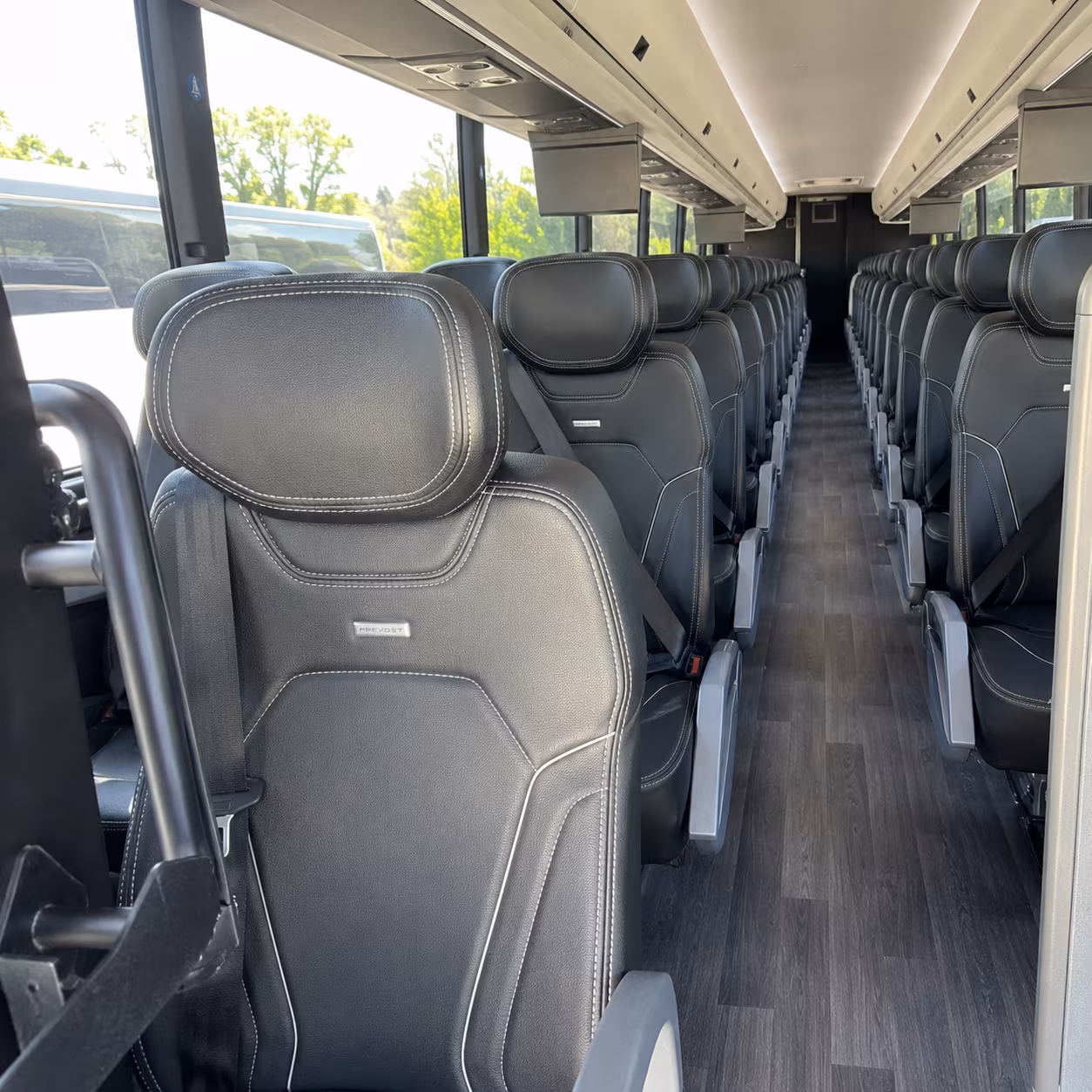 irving 47 passenger charter bus interior