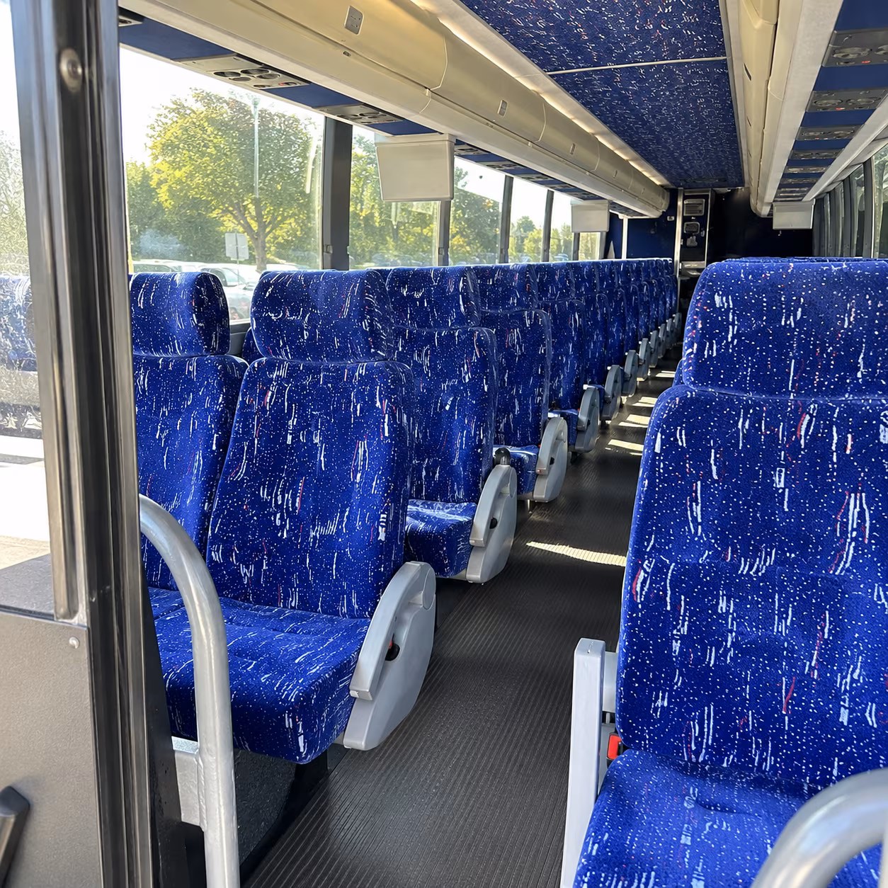 irving 50 passenger charter bus inside
