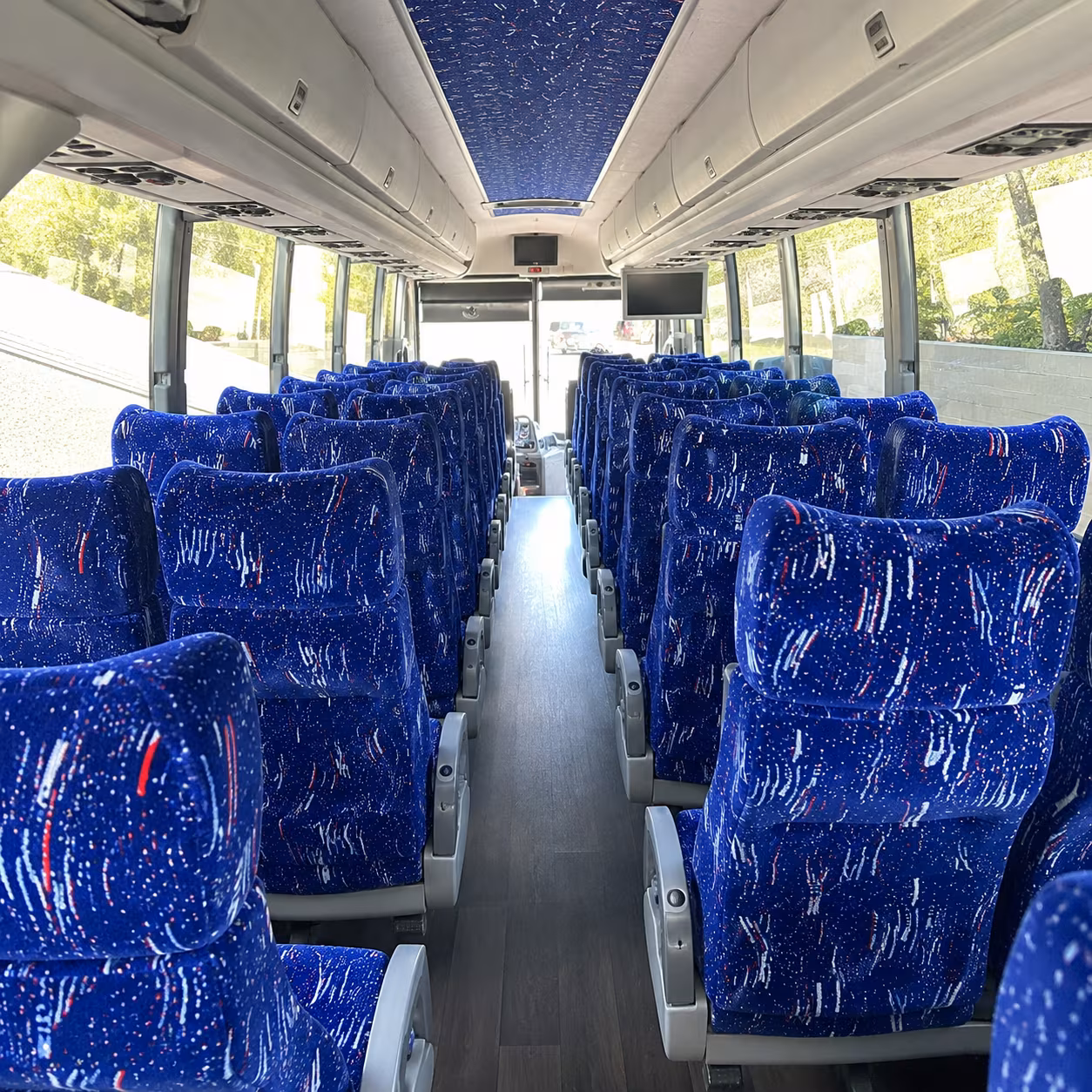 irving 50 passenger charter bus interior