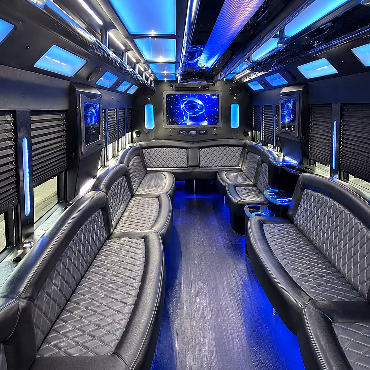 irving 50 passenger party bus interior