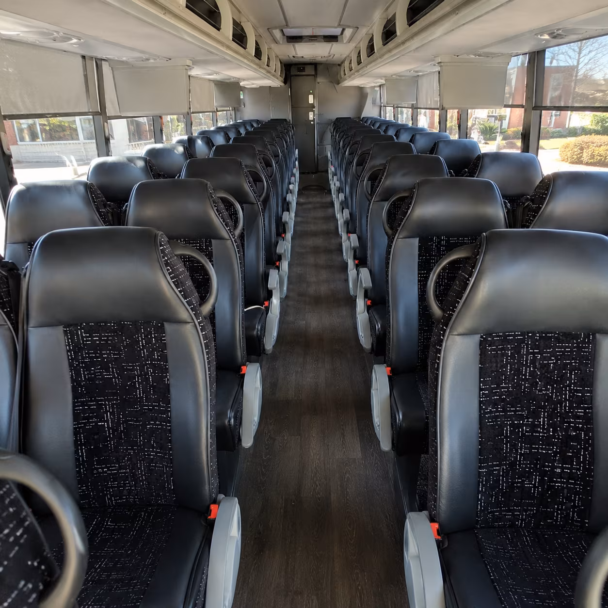 irving 54 passenger charter bus inside