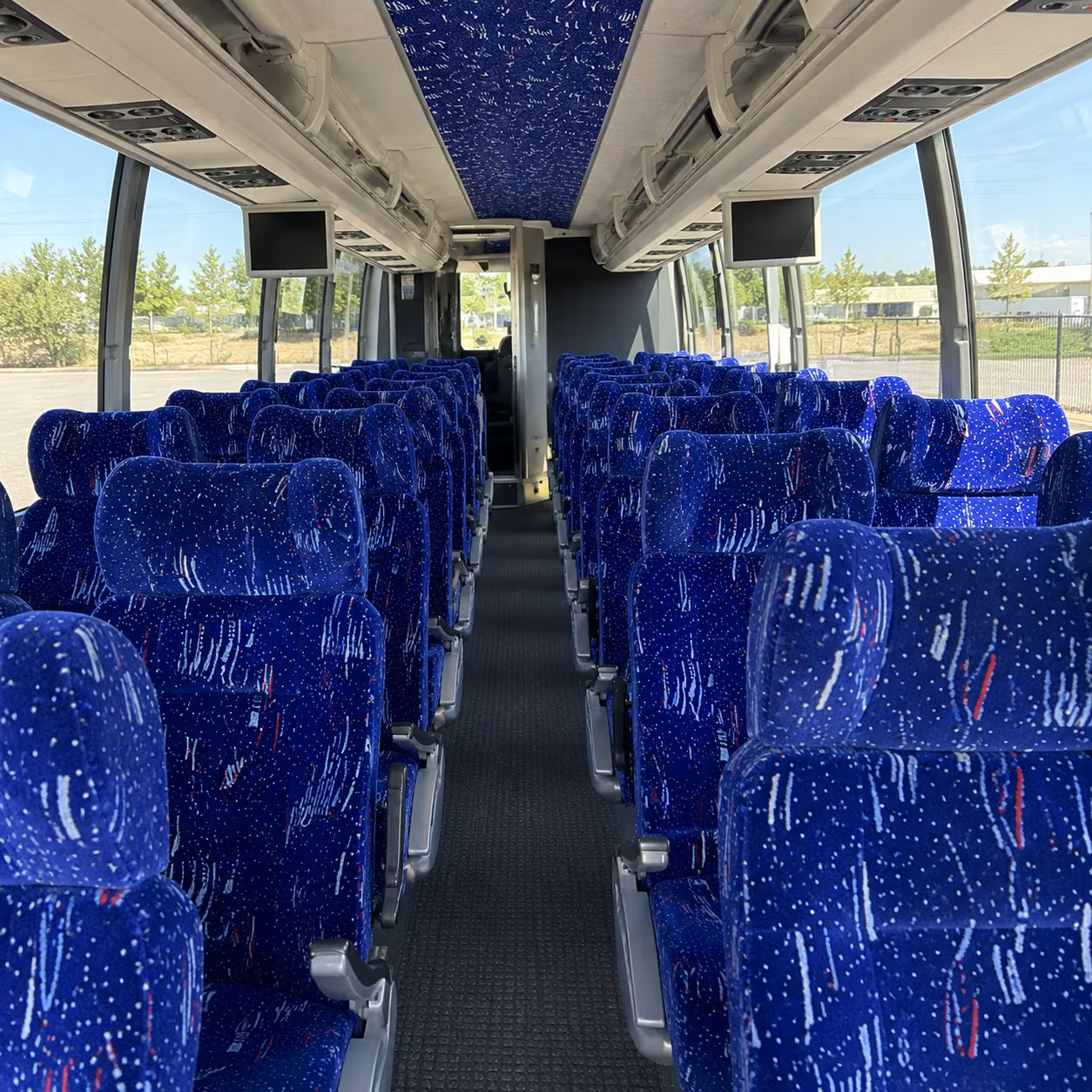 irving 54 passenger charter bus interior