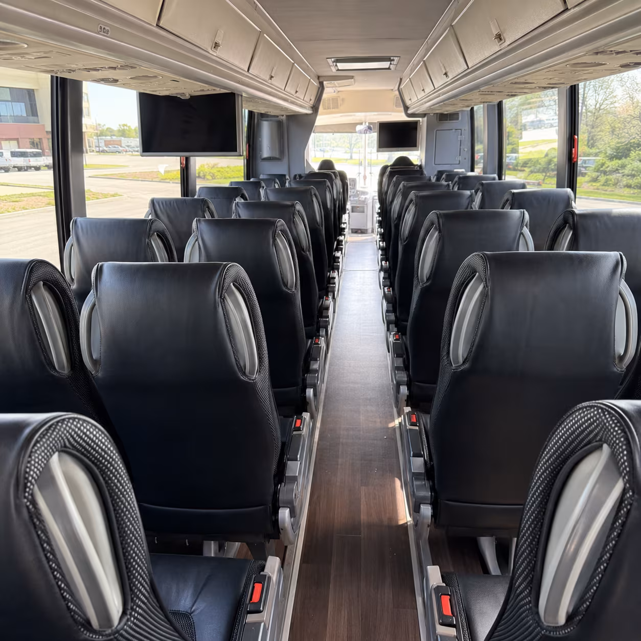 irving 56 passenger charter bus inside