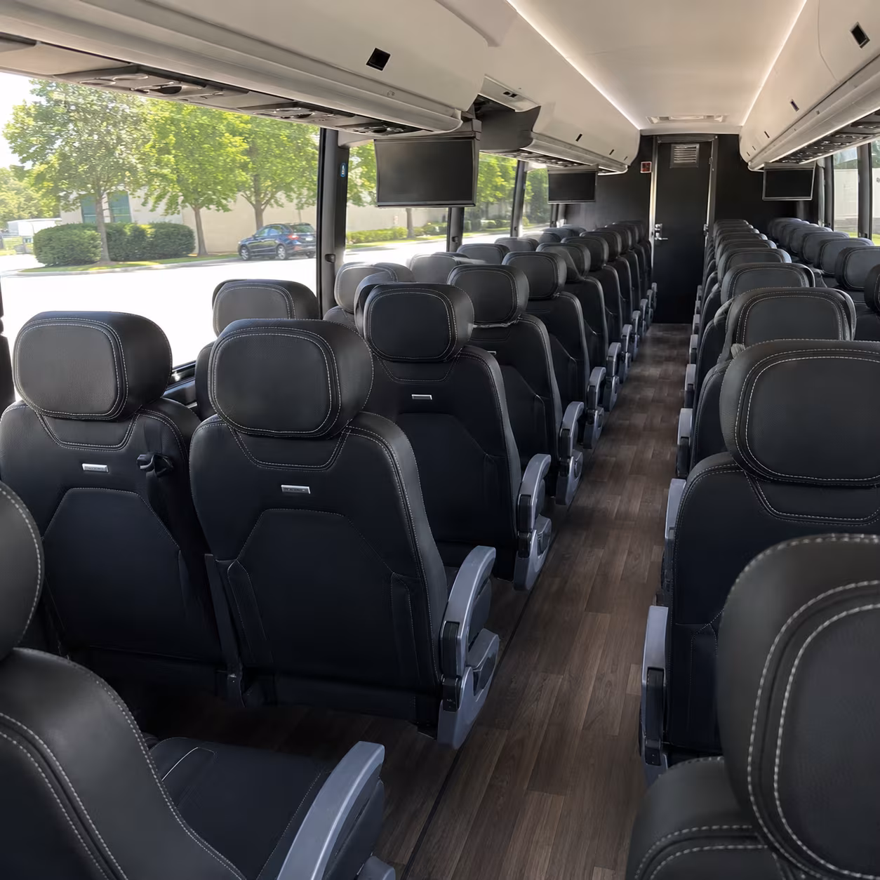 irving 56 passenger charter bus interior