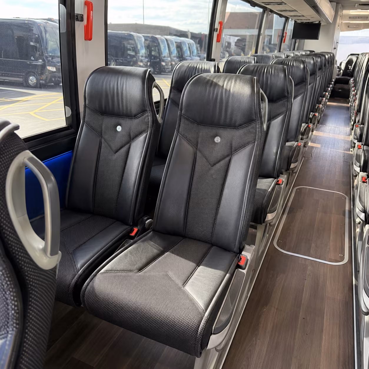 irving charter bus inside