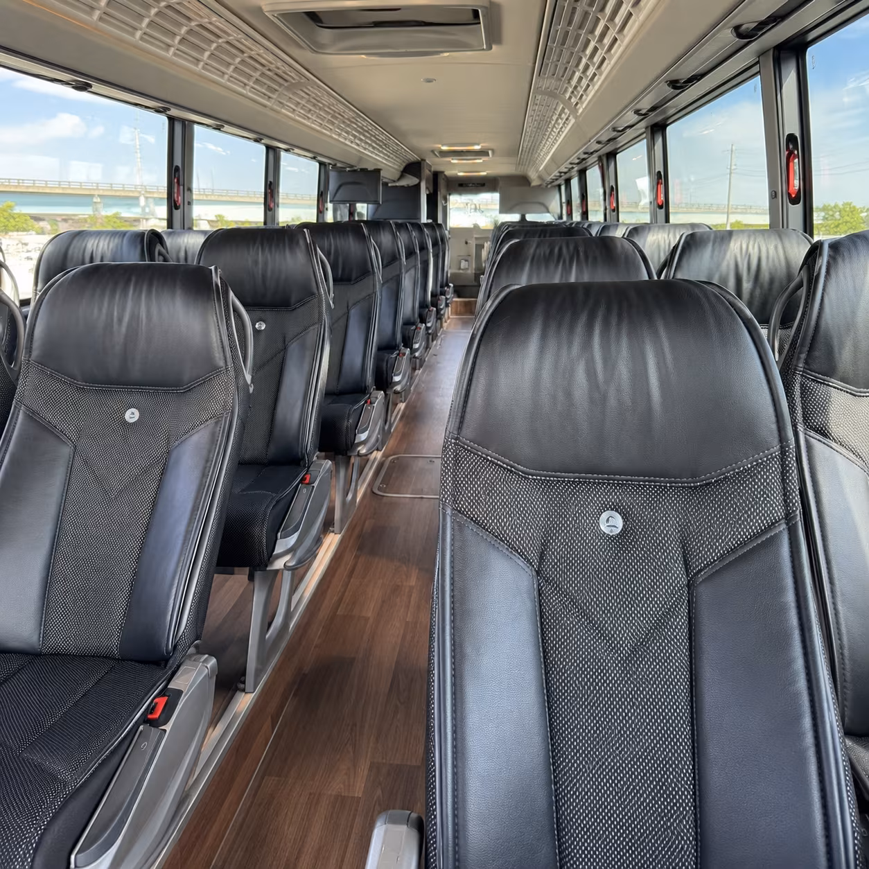 irving charter bus interior